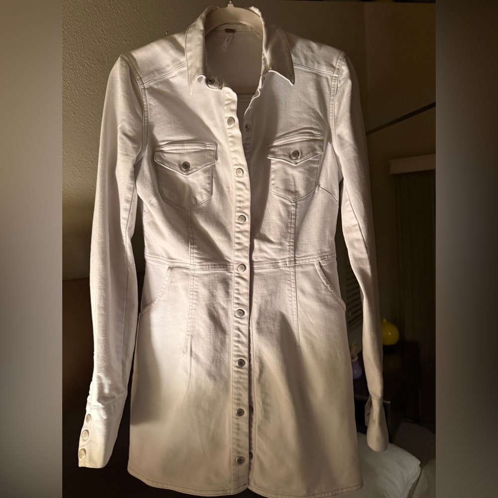 Free people Off-White Denim Shirt Dress